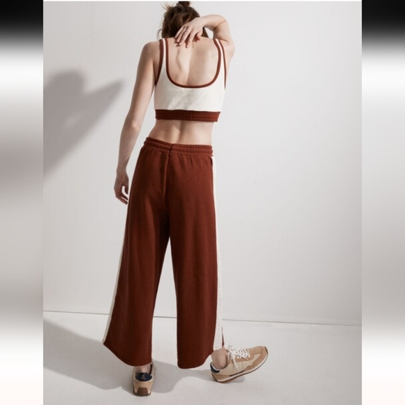 Madewell Rust Wide-Leg Pants with Cream Stripe - Picture 4 of 8